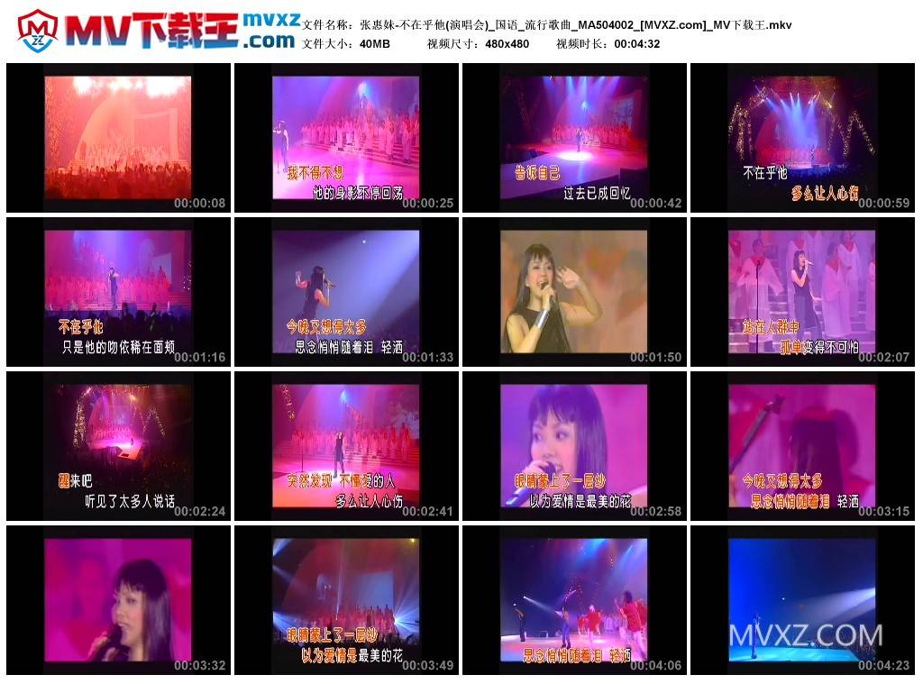 张惠妹-不在乎他(演唱会)_国语_流行歌曲_MA504002